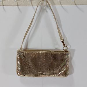 New York & Co Women’s Gold Metal Mesh Evening Bag